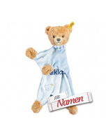 Steiff Bär Schmusetuch mit Namen personalisiert bestickt, Geschenk Junge Geburt