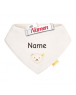 Steiff Bär Dreieckstuch Teddy mit Namen bestiickt, Baby Geschenk zur Taufe und Geburt, bestickt