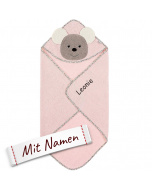 Sterntaler Kapuzenhandtuch mit Namen Mabel, personalisiertes Geschenk für Mädchen zur Geburt, bestickt