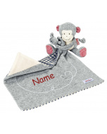 Käthe Kruse Affe Carlo personalisiertes Schmusetuch, Ideales Geschenk zur Geburt, bestickt