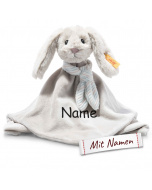 Personalisiertes Schmusetuch mit Namen für Kinder, Steiff Hoppie Hase, bestickt