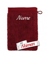 MÖVE Waschhandschuh 20x15cm Ruby Rot (075), bestickt