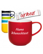 Coppa Henkelbecher, rot mit Gravur