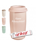 cup&go Thermobecher, rose mit Gravur