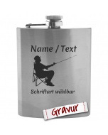 Angel Flachmann - Personalisiertes Geschenk für Raubfisch-Fans mit Gravur