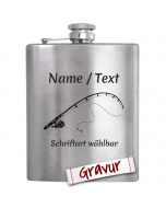 Personalisierter Angel Flachmann, ideales Geschenk für Herren und Angler mit Gravur