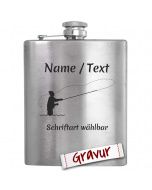 Graviertes Angel Flachmann, Jahrestags-Geschenk für Angler mit Gravur