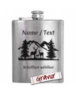 Jäger Flachmann mit Gravur, Geschenk für Männer, Personalisierbar