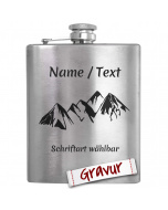 Bergsteiger Flachmann mit Gravur, personalisiertes Geschenk für Wanderer