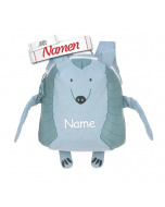 Geschenk Krippenstart: Lässig Rucksack mit Namen personalisiert, Gürteltier Lou armadillo, Kindergartenstart, bestickt