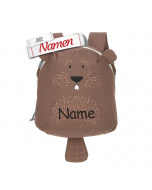 Lässig personalisierter Kinderrucksack About Friends Beaver, Geschenk Kinder Geburtstag, bestickt