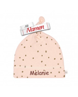 Lässig Babymütze / Zipfelmütze Dots powder pink, 62/68, bestickt
