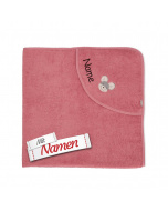 Sterntaler GOTS Badetuch 100x100 Maus Mabel aus Frottee, Rosa, bestickt