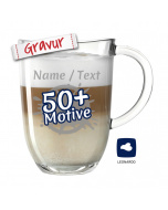 LEONARDO Glas-Tasse Napoli, Personalisiertes Geschenk für Männer & Frauen mit Gravur