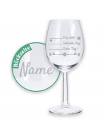 Personalisiertes Weißweinglas Schlechter Tag, Guter Tag, lustiges Geschenk für Freundin oder Kollegin mit Gravur