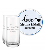LEONARDO Loveheart Trinkglas Set mit Gravur - Hochzeitsgeschenk (2 St.)