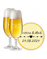 LEONARDO Geschenk zum Hochzeitstag: Leonardo Bierglas-Set, Personalisierte Pilstulpe für besondere Momente mit Gravur