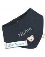 Steiff GOTS Halstuch mit Namen bestickt, Navy Blue - Junge Babygeschenk, Accessoire