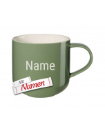 ASA Selection coppa Tasse mit Gravur, Porzellan Kaffeetasse personalisiert mit Namen als Geschenk für Frauen Männer, Kaffeebecher Cactus Grün