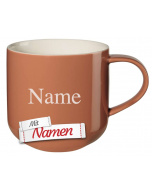 ASA Selection coppa Tasse mit Gravur, Porzellan Kaffeetasse personalisiert mit Namen als Geschenk für Frauen Männer, Kaffeebecher red clay / rot