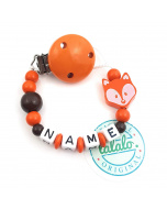 Schnullerkette Fuchs Orange Braun