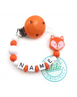 Schnullerkette Fuchs Orange Weiß