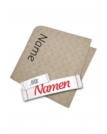 Babydecke personalisiert BAUERNHOF Hund aus Musselin, mit Namen bestickt