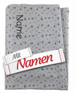 Babydecke personalisiert Dinosaurier Dino Rexi von Sterntaler – Musselin Kuscheldecke mit Namen bestickt