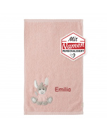 Sterntaler Kinderhandtuch Esel Emmi Girl Flora, mit Namen bestickt, Taufhandtuch, Geschenk zur Taufe oder Geburt