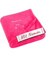 Decke Mädchen personalisiert Bär Bär – pinke Schmusedecke mit Namen bestickt von Playshoes