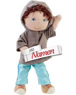 HABA Jungen Stoffpuppe Lian mit Namen bestickt, Geschenk für Jungs