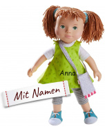 HABA Spielpuppe Milou mit Namen personalisiert, individuelles Geschenk für Mädchen zur Taufe, bestickt