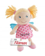 HABA Stoffpuppe Schutzengel Finja, mit Namen bestickt, personalisierte Babypuppe, Geschenk zur Geburt oder Taufe, 20 cm