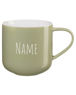 Kaffeetasse graviert Rund Coppa mit Namen – ASA Selection Becher aus Knochenporzellan in Bamboo Grün, 400 ml