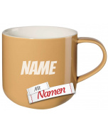 Kaffeetasse mit Gravur Coppa Apricot – Porzellanbecher mit Namen als Geschenk zum Geburtstag