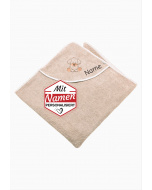 Kapuzenhandtuch Hund Lucky mit Namen bestickt von Sterntaler, Kinder Badetuch personalisiert