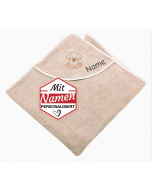 Kapuzenhandtuch Hund Lucky mit Namen bestickt von Sterntaler, Kinder Badetuch personalisiert