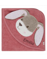 Kapuzenhandtuch mit Namen bestickt Sterntaler Hanni Hase – 100x100 cm für Baby und Kind