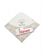 Kapuzenhandtuch personalisiert Hund Lucky – Sterntaler Babybadetuch mit Namen bestickt