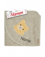 Kapuzenhandtuch personalisiert Löwe Leo – Sterntaler Kapuzenbadetuch mit Namen bestickt für Baby