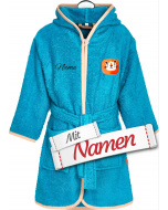 Kinder Bademantel mit Namen bestickt – Playshoes Dschungel Löwe
