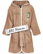 Kinder Bademantel personalisiert Wildtiere Krokodil bestickt Größe 122/128