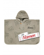 Kinder Poncho personalisiert – Sterntaler Badeponcho Löwe Leo mit Namen bestickt aus 100% Baumwolle