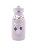 Kinder-Trinkflasche mit Gravur von Trixie – personalisiert mit Namen, Mrs. Mouse, Maus, 350 ml