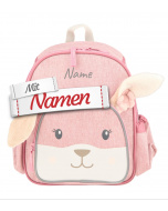 Kindergartenrucksack personalisiert, Hase Hanni in Rosa von Sterntaler, Kinderrucksack mit Namen bestickt