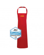 Koch- und Grillschürze, Rot, bestickt