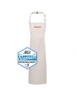Kochschürze mit Namen bestickt, personalisierte Grillschürze für Damen & Herren, Weiß