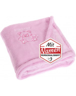 Kuscheldecke mit Namen bestickt Bär Kollektion Bär in Rosa von Playshoes