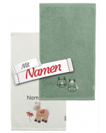 Mädchen Kinderhandtuch mit Namen personalisiert, Bauernhof Pferd im 2er Pack von Sterntaler, 1 Handtuch bestickt