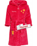 Playshoes Bademantel Mädchen Bestickt Die Maus Kollektion Maus Motiv Pink mit Namen